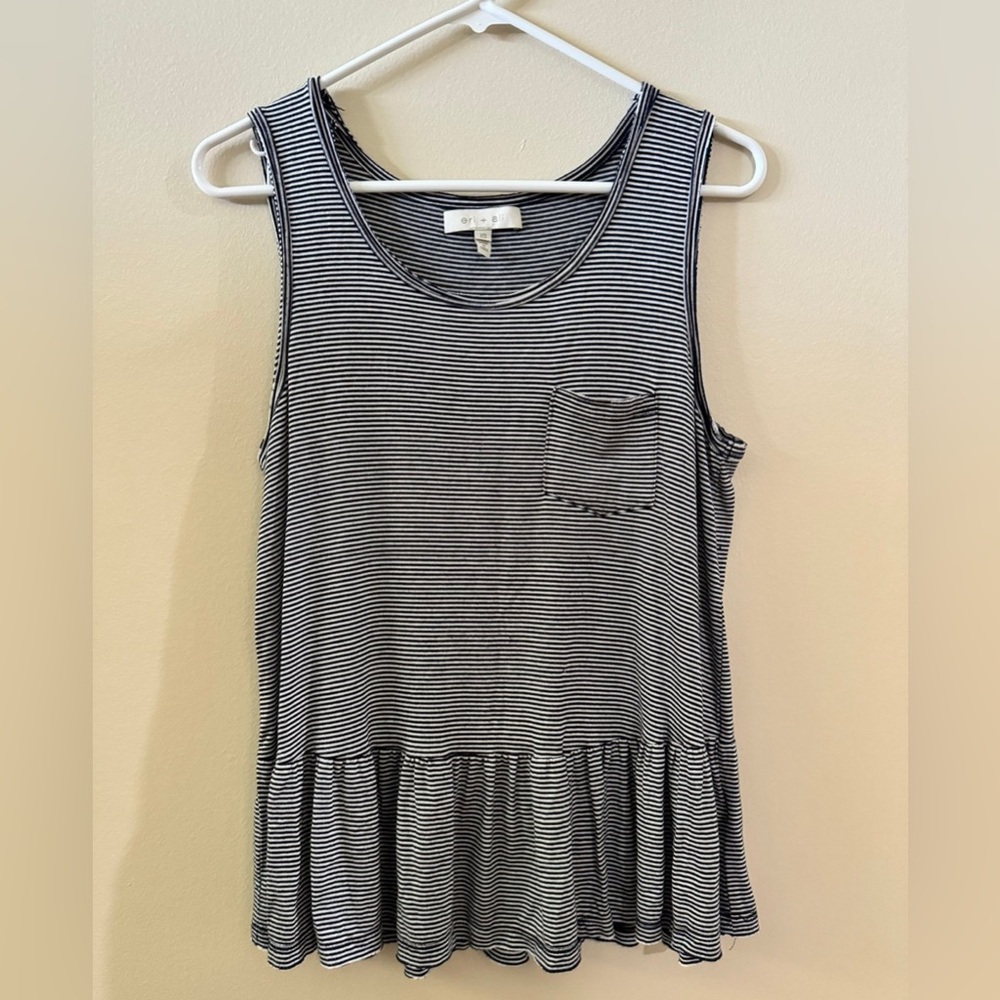Eri+Ali Black and White Striped Tank